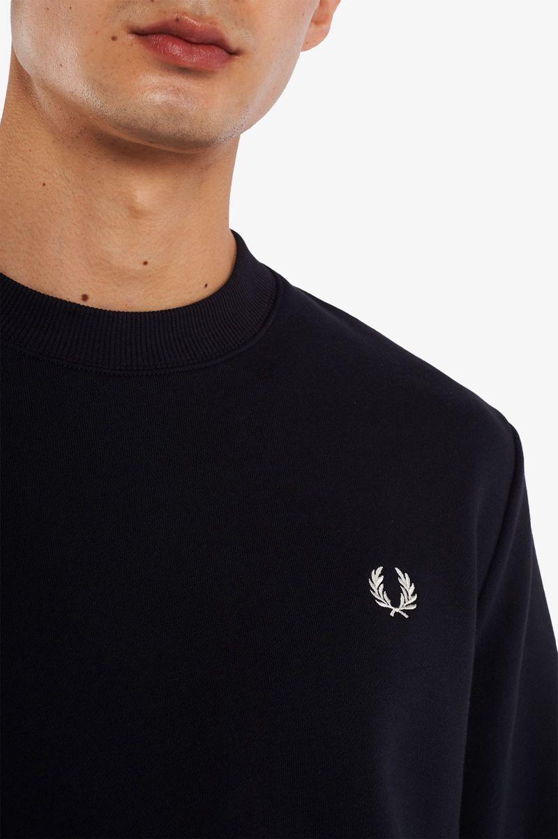 Navy Fred Perry Crew Neck Men's Sweatshirts | PH 1573EBCX